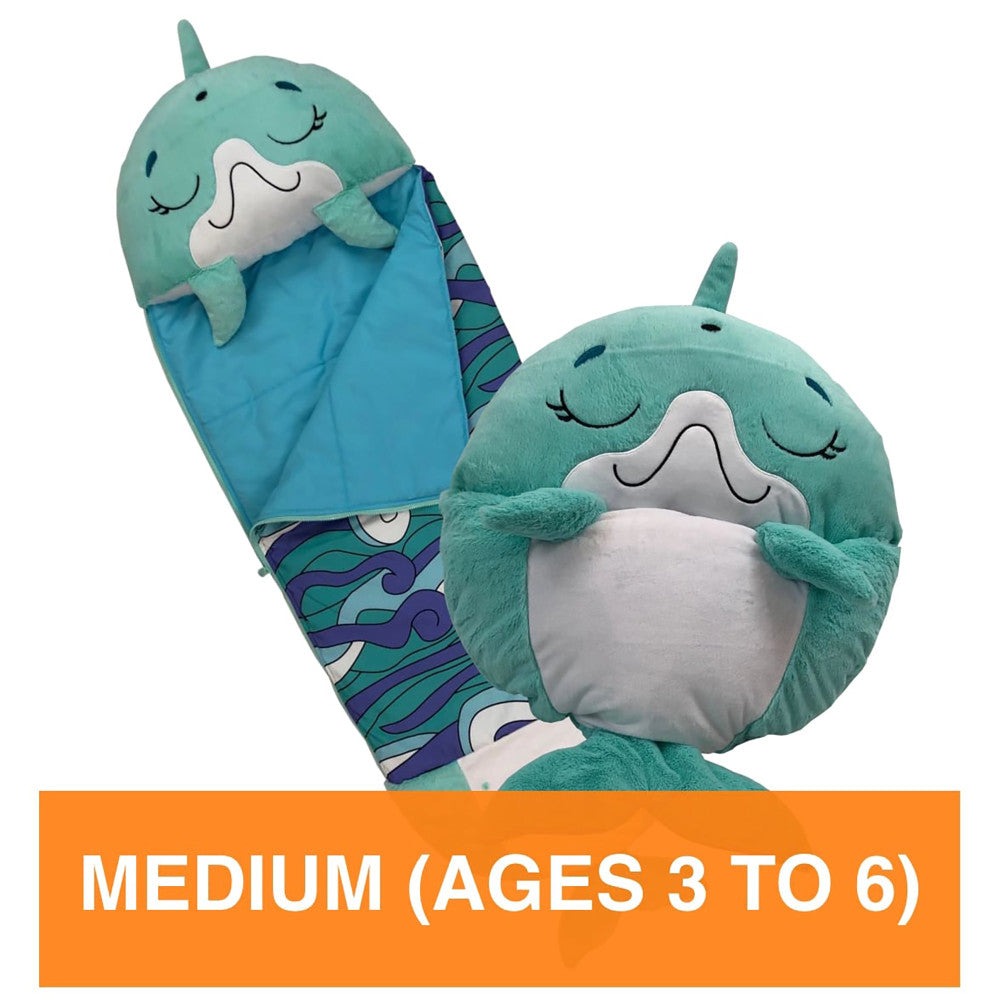 Happy Nappers Dolphin Disco 54 inch Plush Pillow & Sleepy Sack - Medium