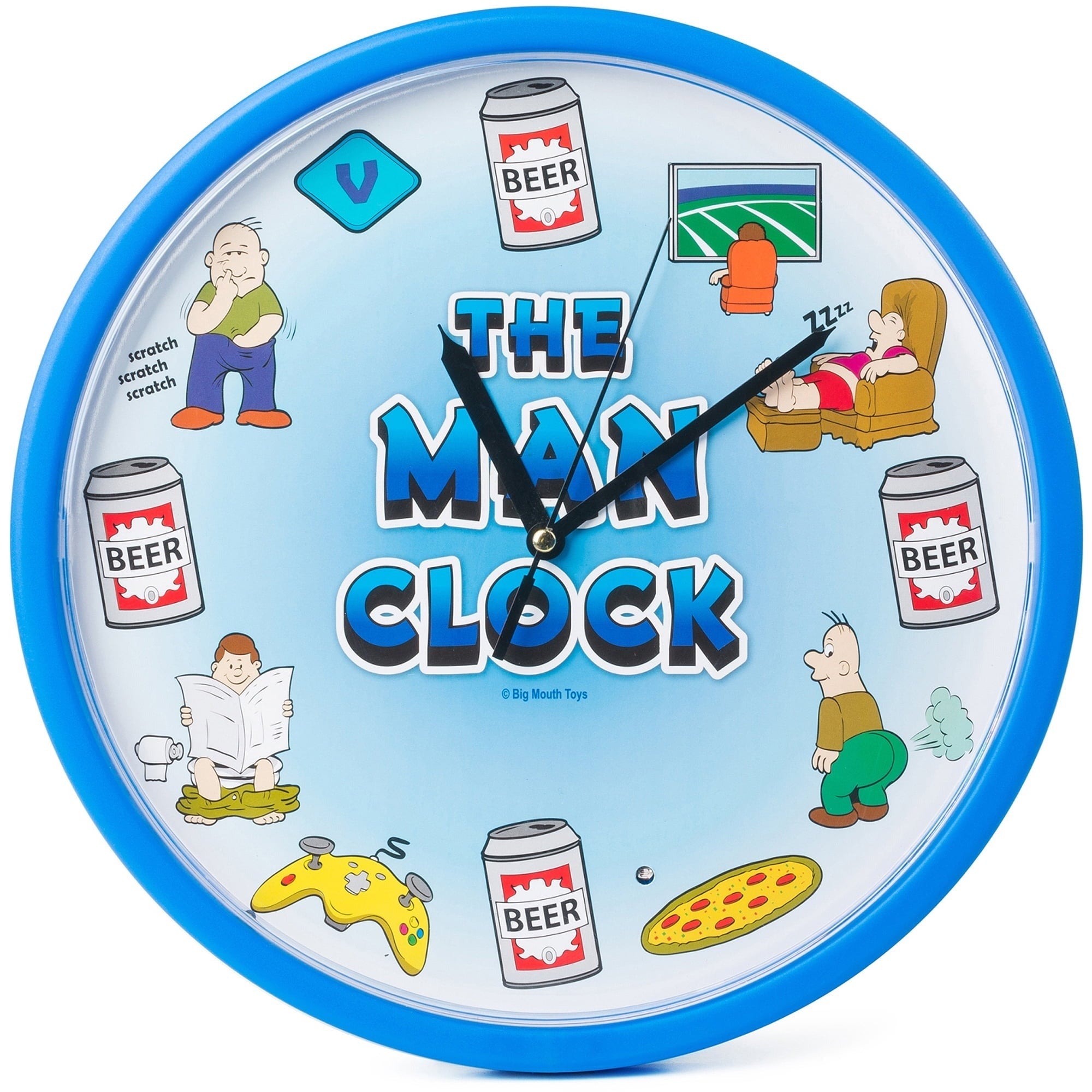 Big Mouth Toys Man Clock - Humorous Hourly Sound Alerts