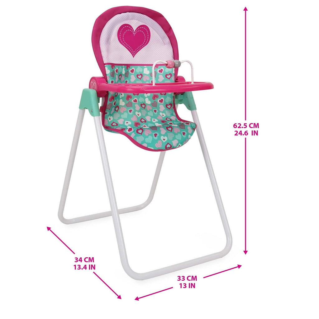 509 Crew Mint Heart Foodie Doll Highchair 6-Piece Feeding Accessory Set