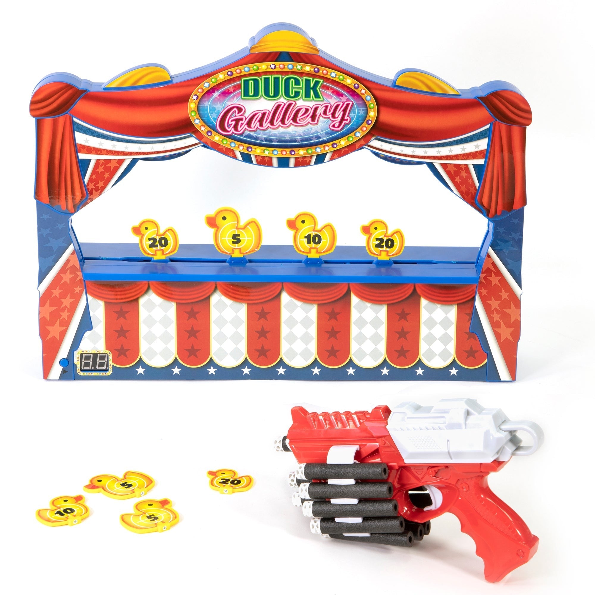 Retro Arcade Electronic Duck Shooting Gallery Game With Blaster And Darts