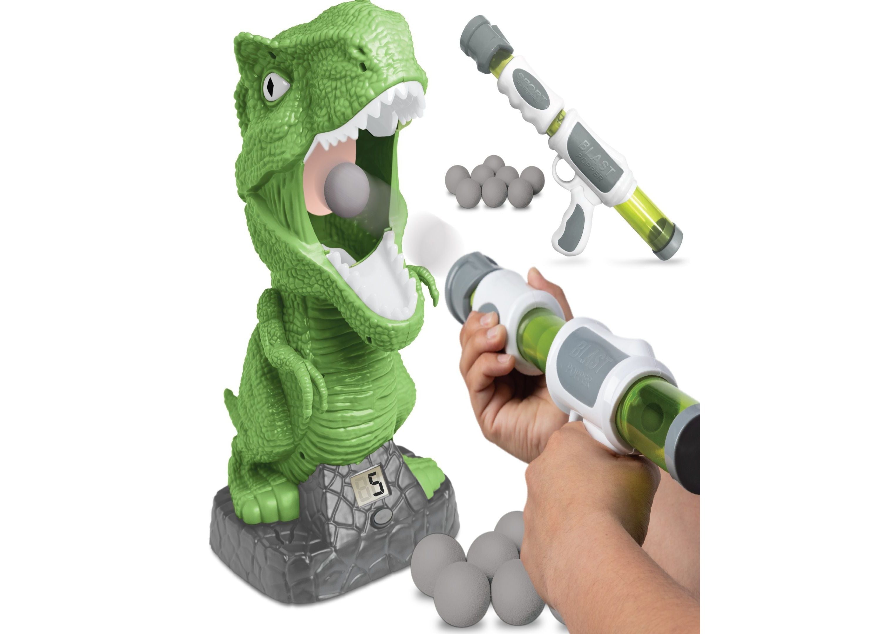 Discovery Kids T-Rex Hungry Feeding Game, Air Launcher Shooting Adventure