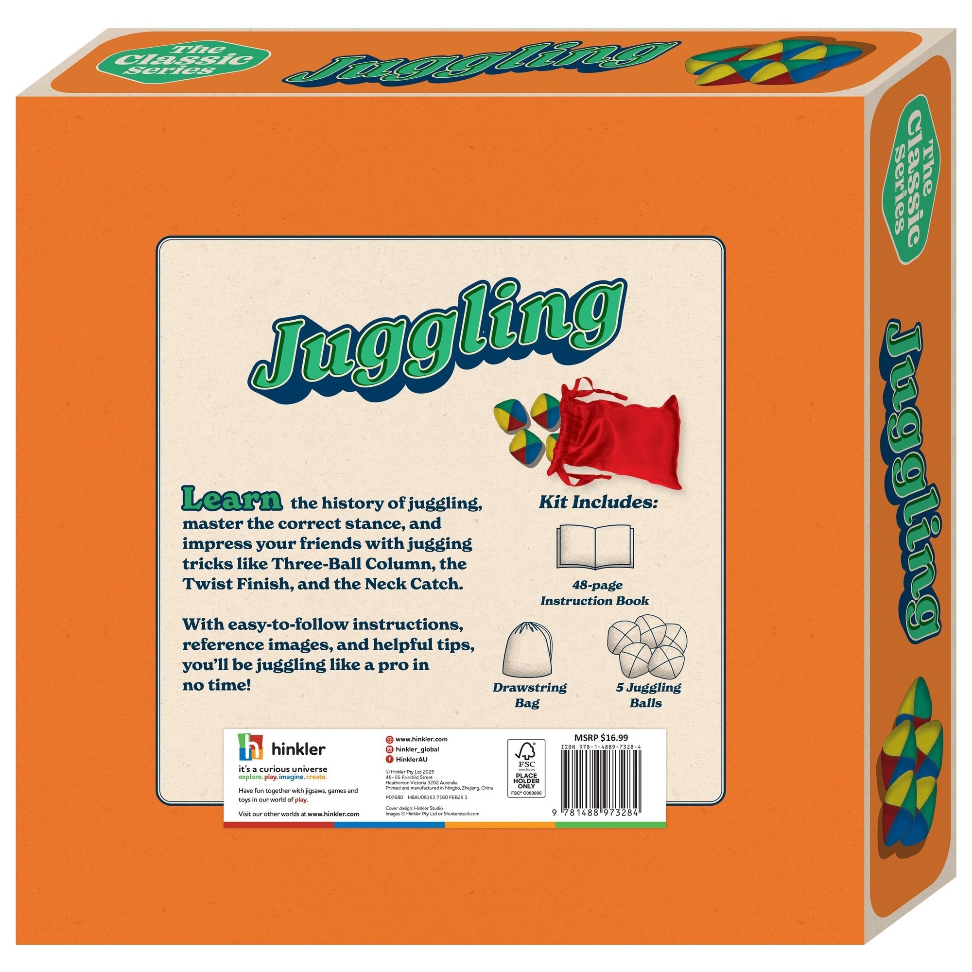 Hinkler Learn Juggling Kit With 5 Balls And Instructional Book