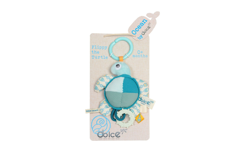 Dolce Flippy the Turtle - Textured, Interactive Plush Toy