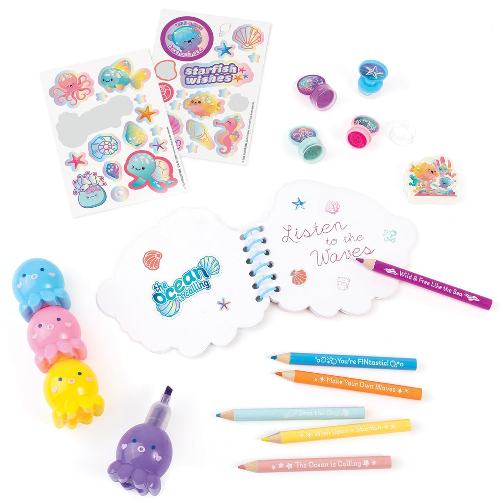 3C4G Seas The Day 18-Piece Portable Stationery Set With Backpack Case
