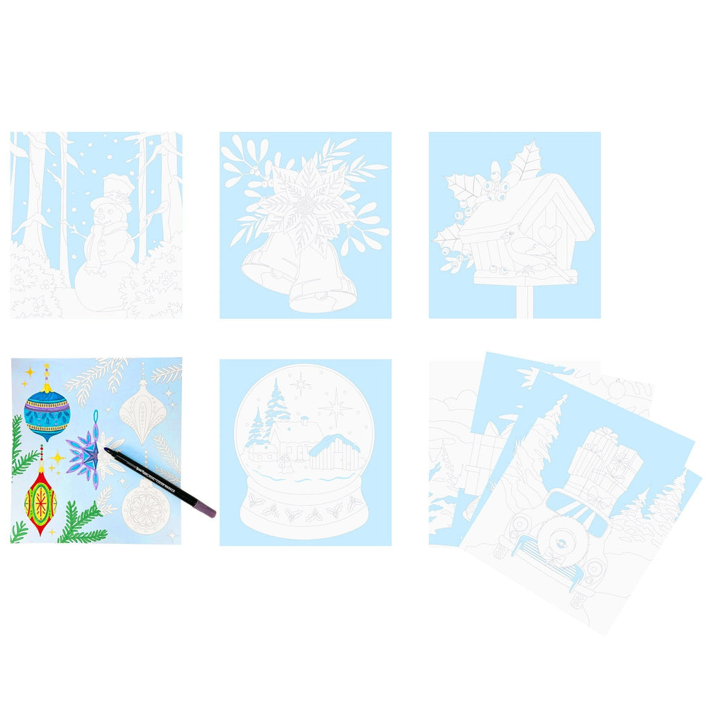 Vivid By Brea Reese Christmas Tree Marker Coloring Kit With 5 Dual-Color Markers