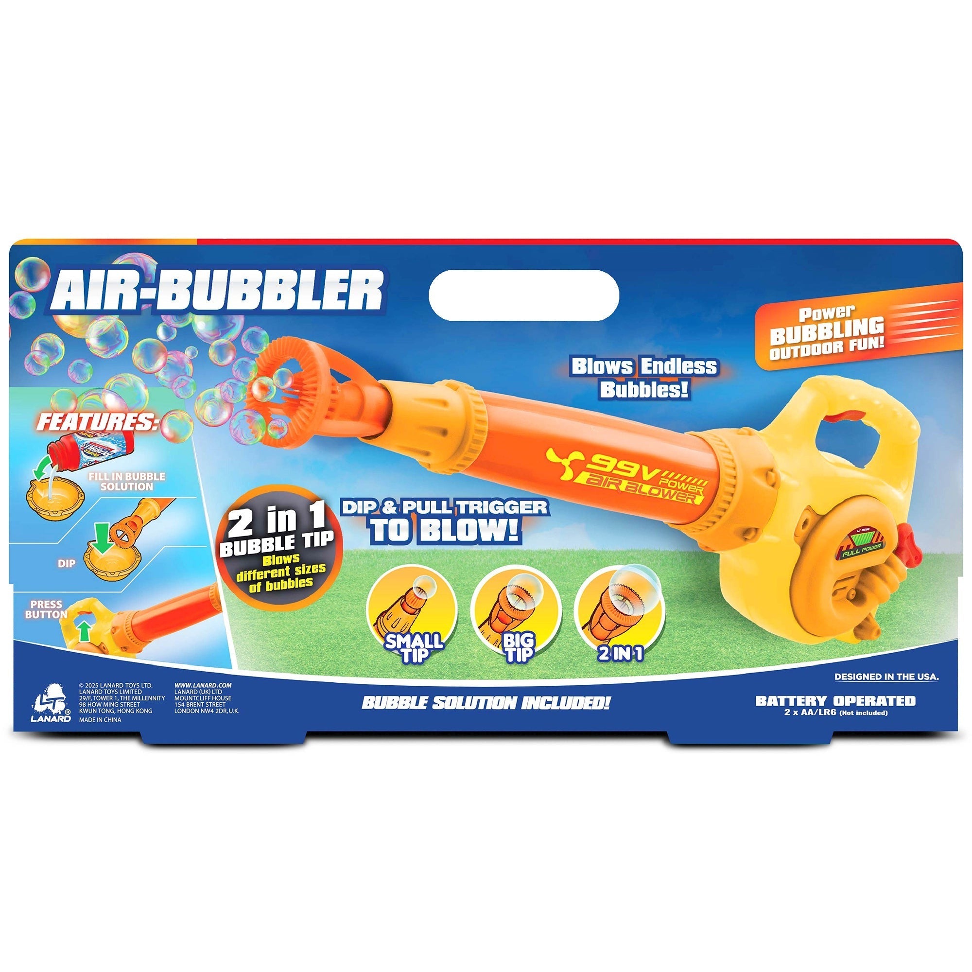 Air Bubbler Battery-Operated Bubble Blower With Interchangeable Wands