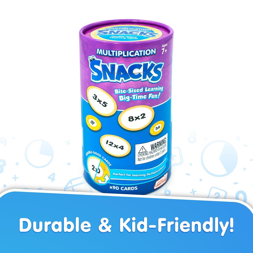 Snacks: Multiplication - 90 Double-Sided Math Practice Cards With Hands-On Learning