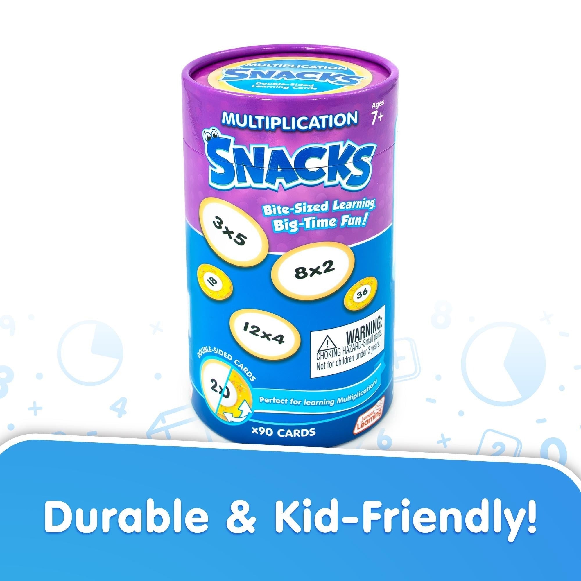 Snacks: Multiplication - 90 Double-Sided Math Practice Cards With Hands-On Learning