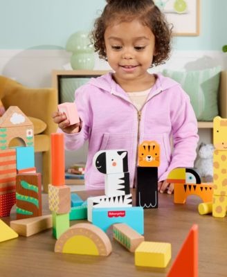 Fisher Price Jungle Adventure 50-Piece Wooden Block Set