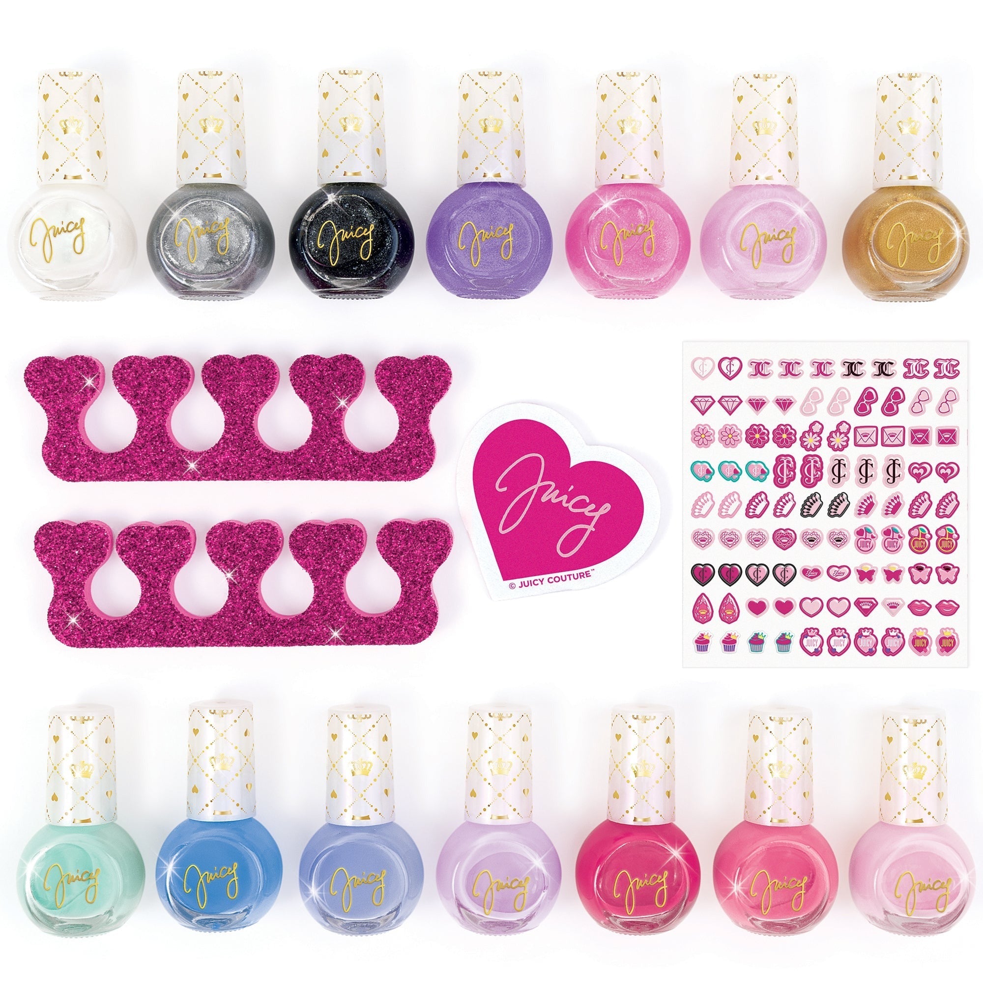 Juicy Couture Nail Polish Chic Design Set - 14 Polishes With Nail File And Toe Separators