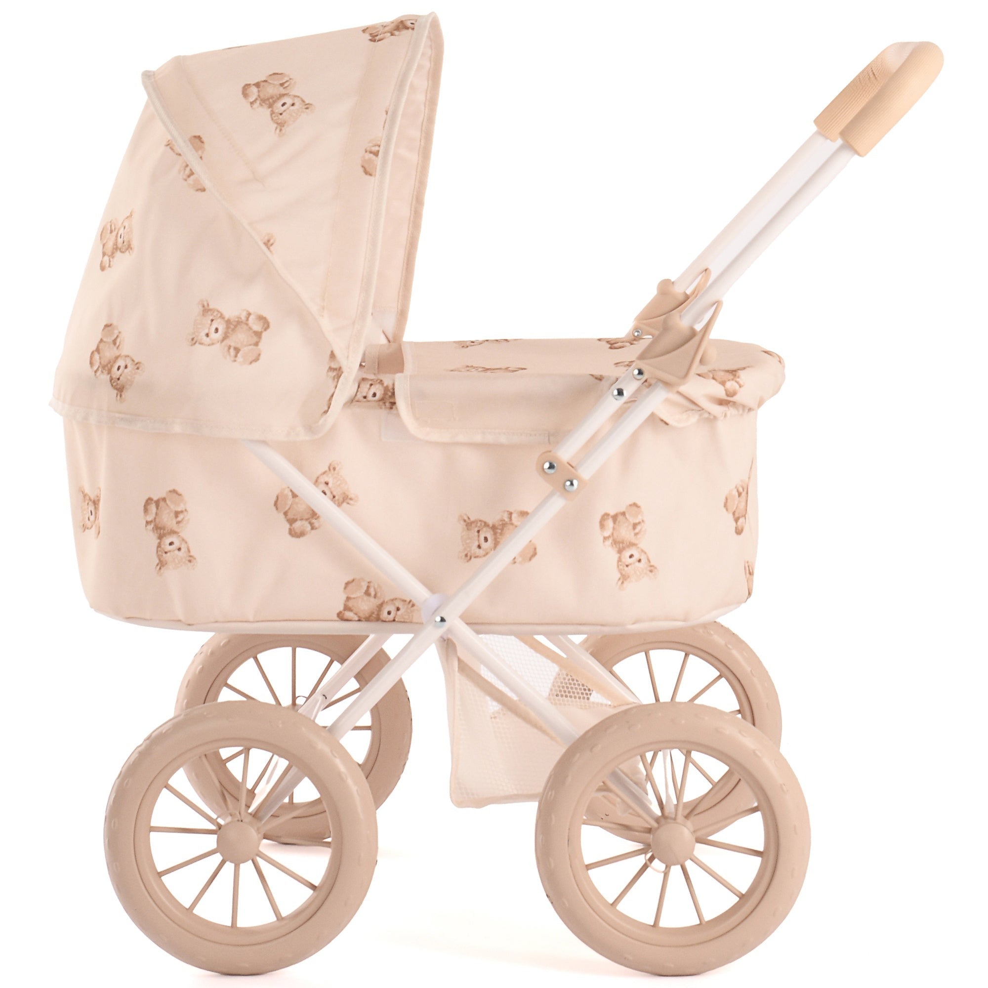 Roma Teddy Doll Pram With Adjustable Handle And 2-In-1 Design