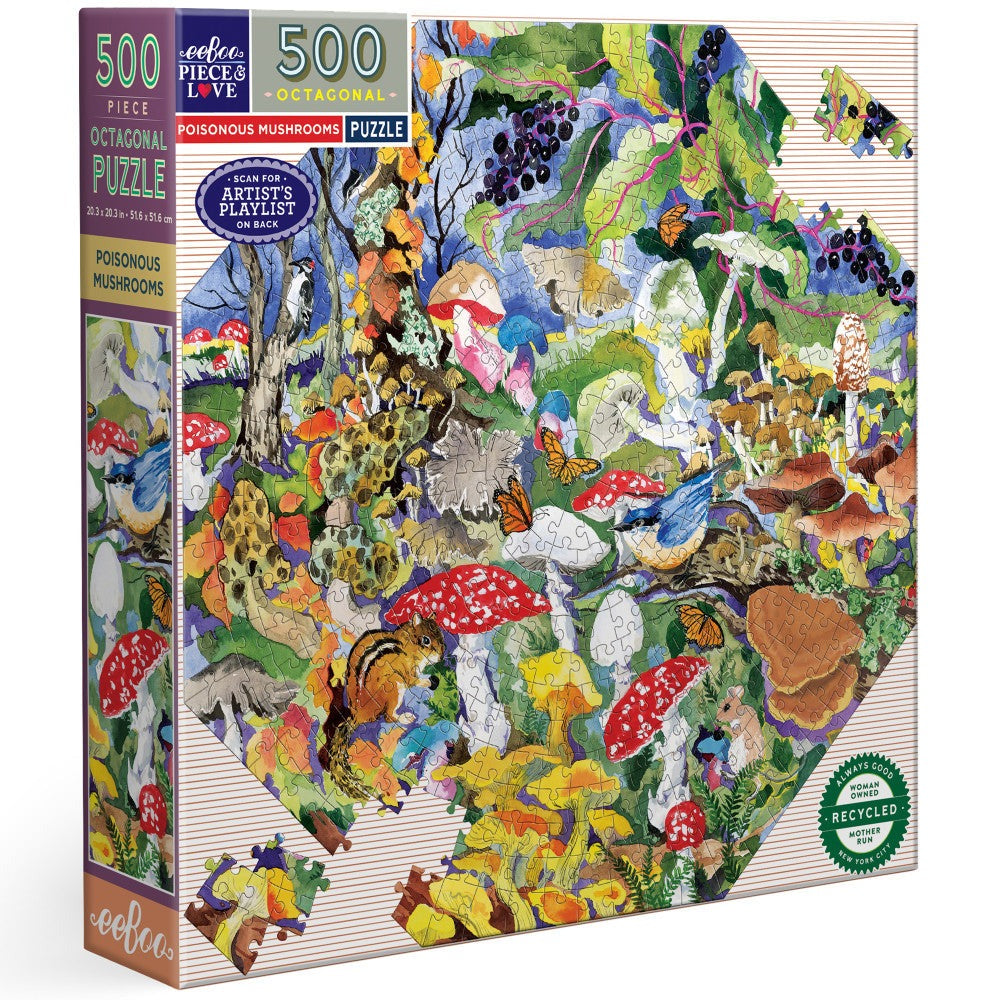 eeBoo Piece & Love: Poisonous Mushrooms Jigsaw - 500 pc