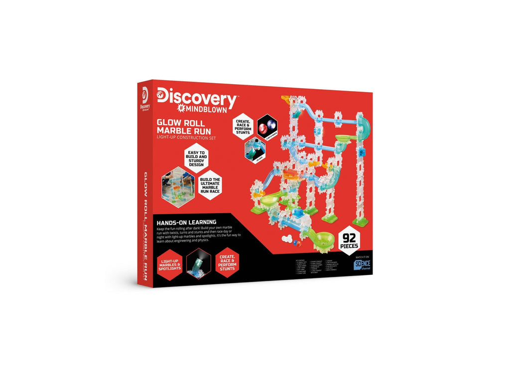 Discovery MINDBLOWN Glow Roll Light-Up Marble Run 92-Piece Construction Set