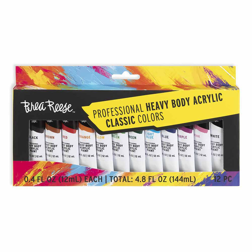 Brea Reese Heavy Body Acrylic Paint Set - 12 Count Classic Colors