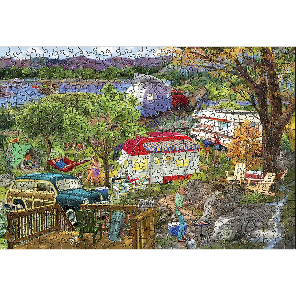 Eurographics Camping Trailer Tin 550-Piece Puzzle Vintage Outdoor Scene