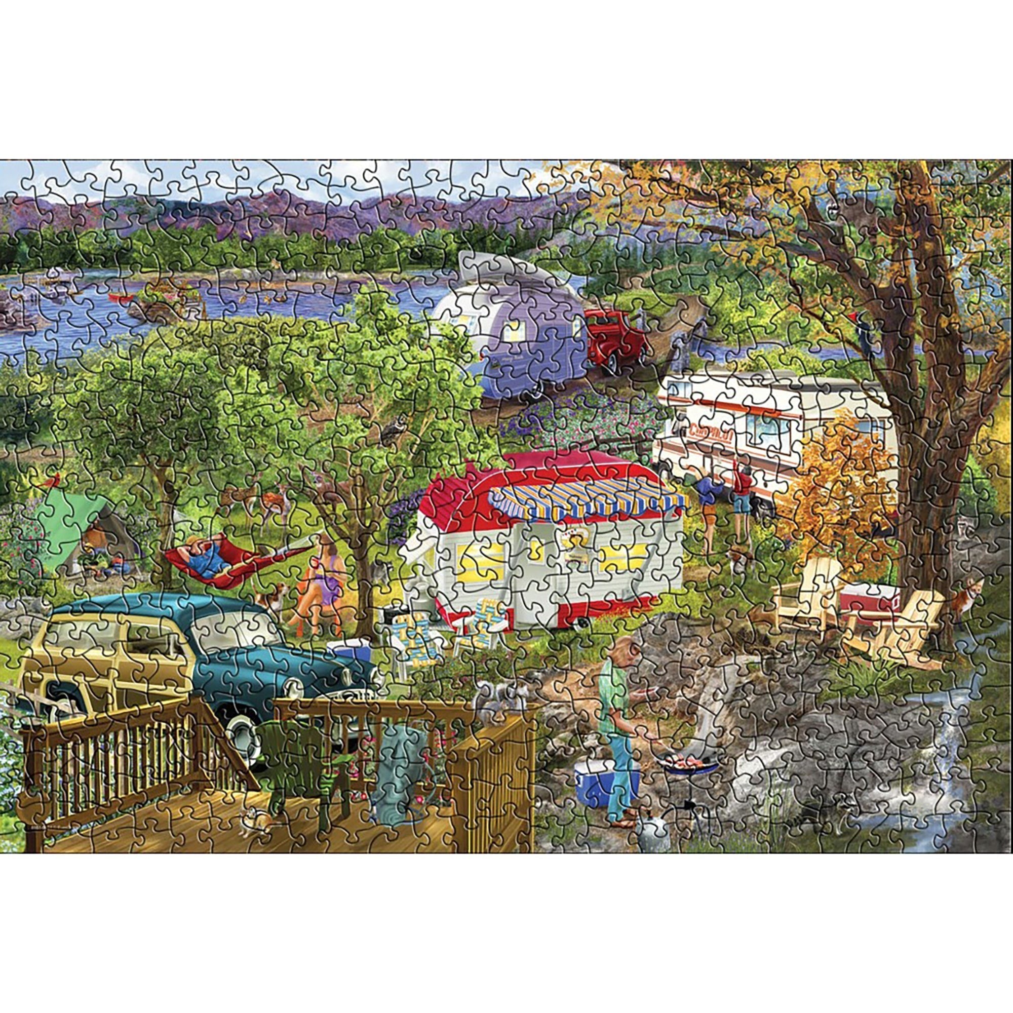 Eurographics Camping Trailer Tin 550-Piece Puzzle Vintage Outdoor Scene