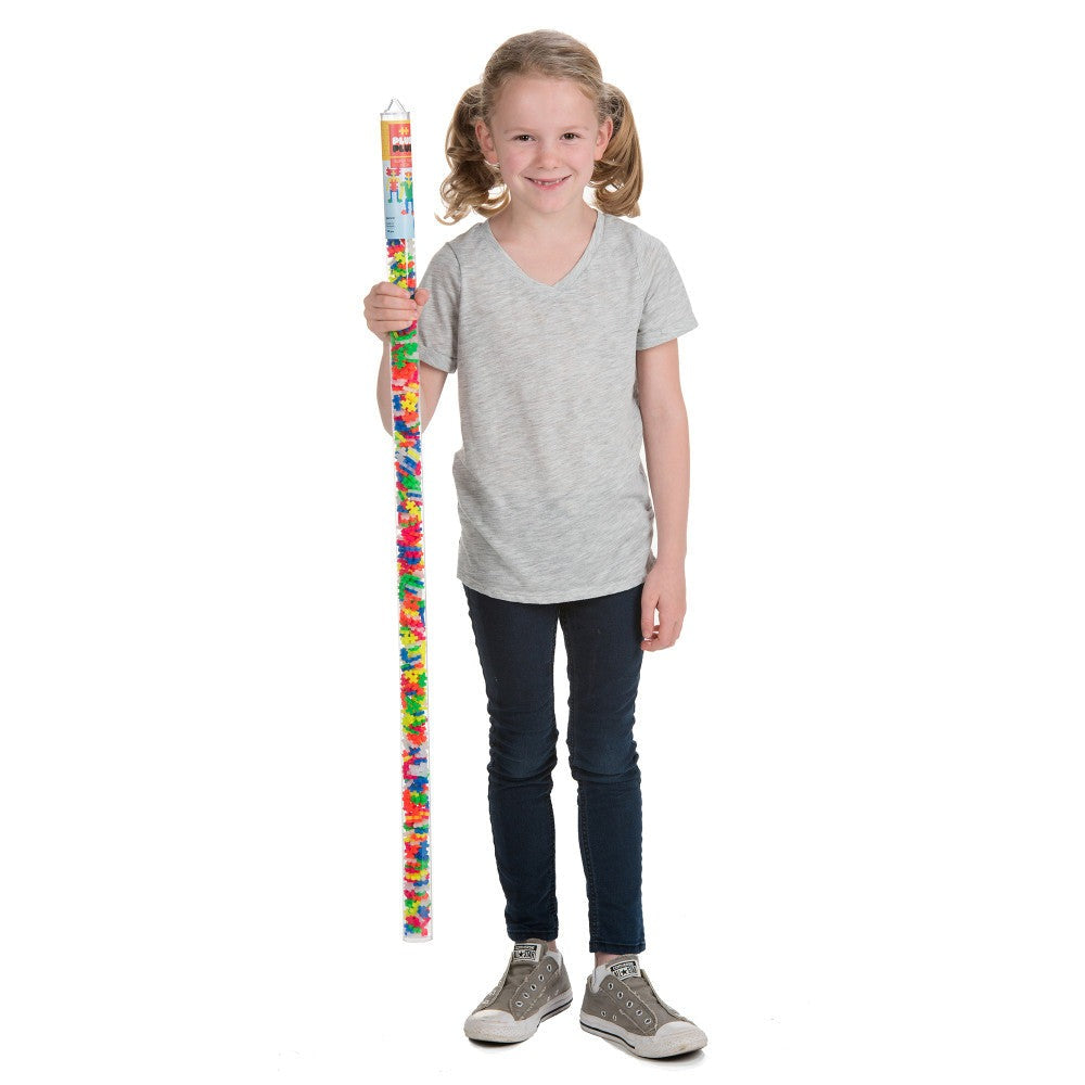 Plus-Plus Super Tube - 500-Piece Neon Mix Building Set - Ages 5+