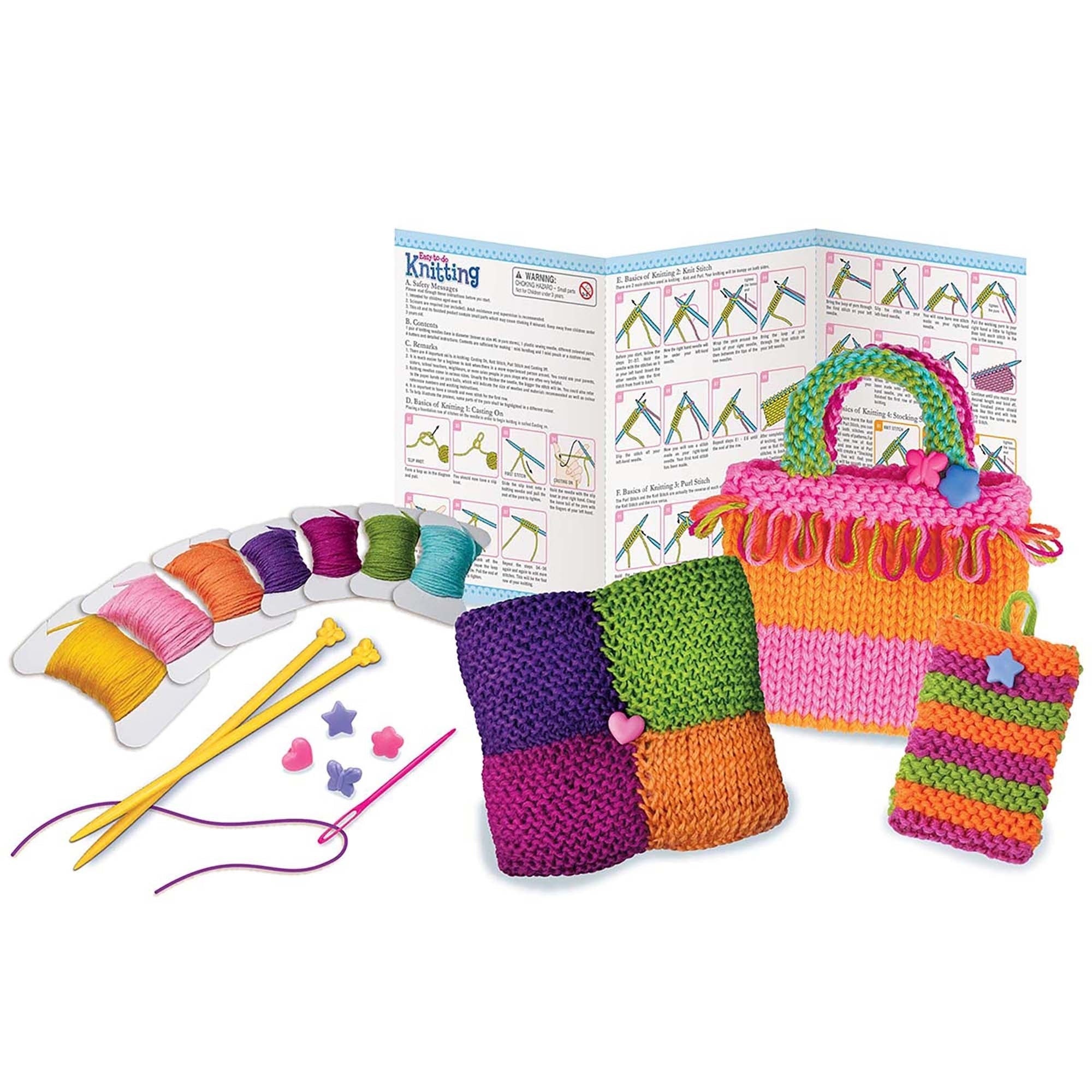 4M Easy To Do Knitting Kit With Yarn And Needles