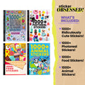 Sticker Mania 4-Pack Sticker Books - Themes Including Cute, Photoreal, Food, Animals