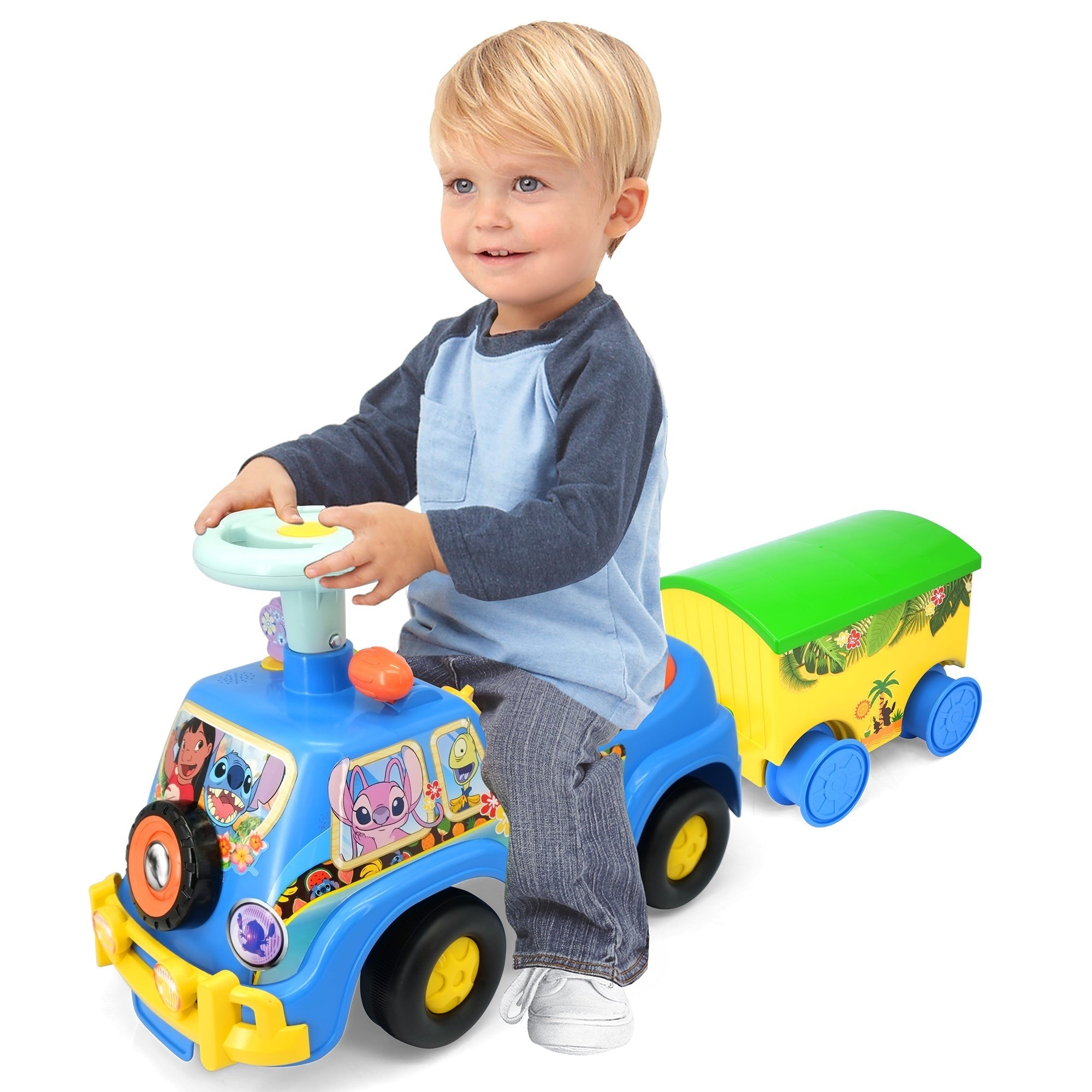 Kiddieland - Disney Stitch Lights N' Sounds Camper - Foot-To-Floor Ride-On