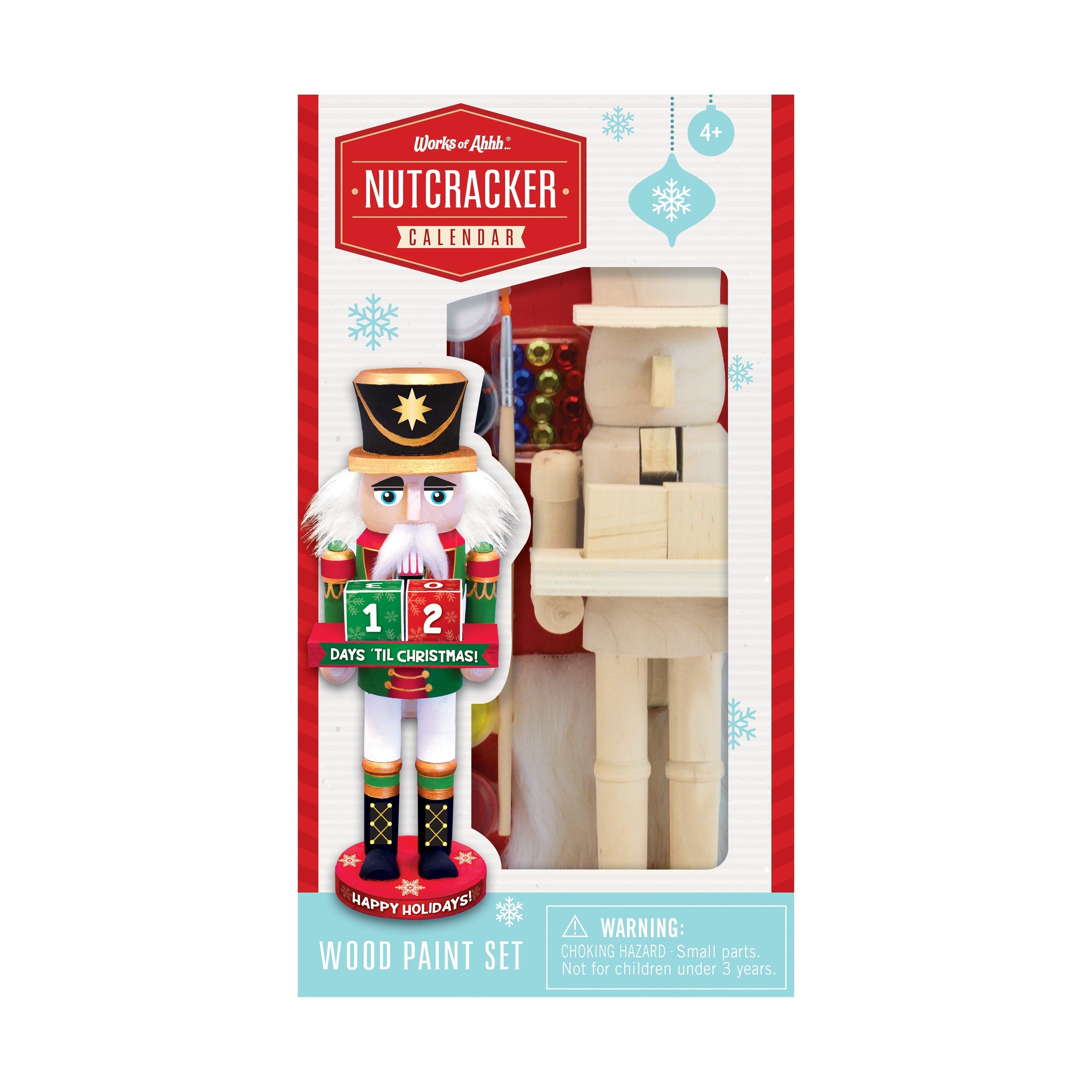 Works of Ahhh Nutcracker Calendar Wood Paint Set - Holiday Craft Kit
