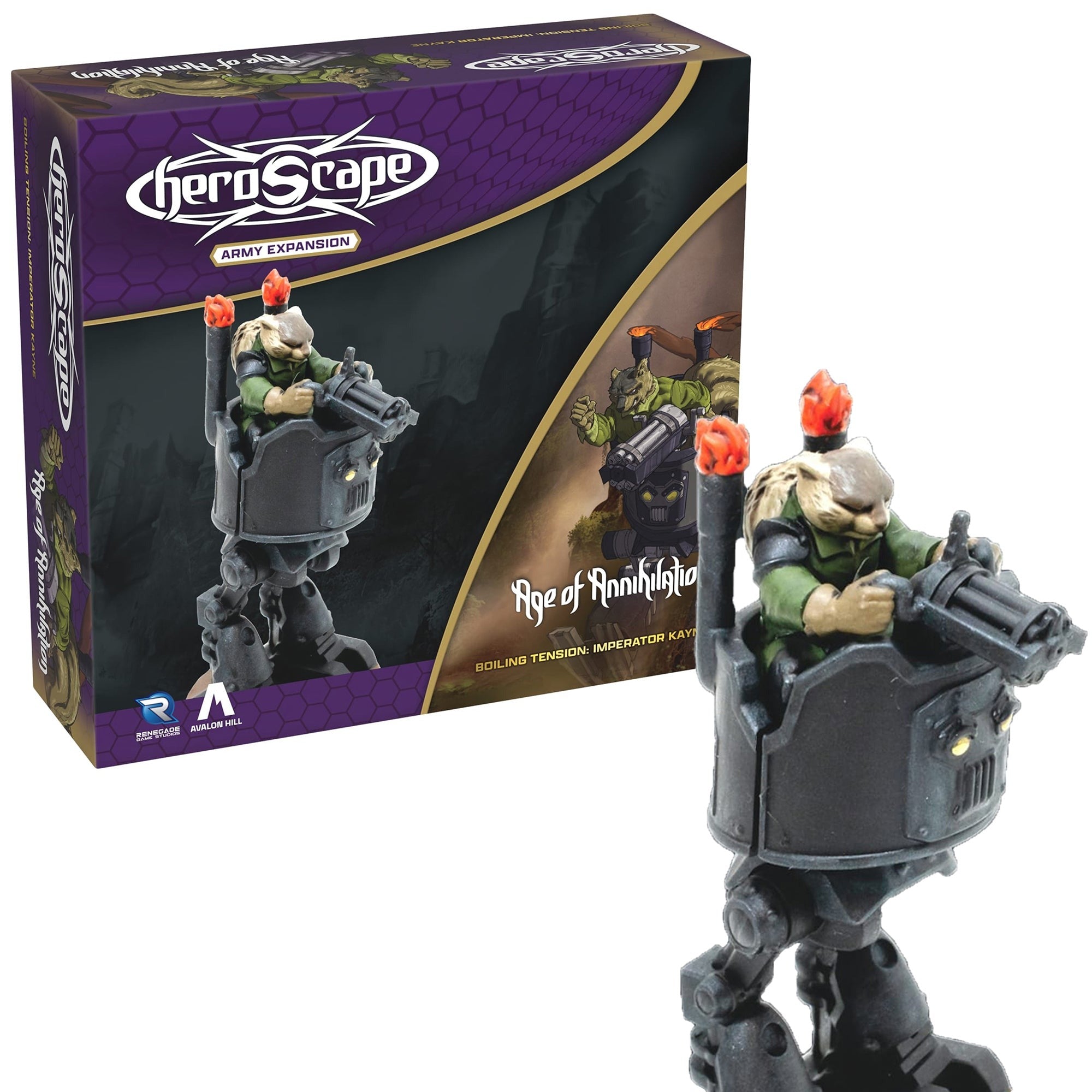 Heroscape Imperator Kayne Army Expansion - Assembled Unpainted Figure & Army Card