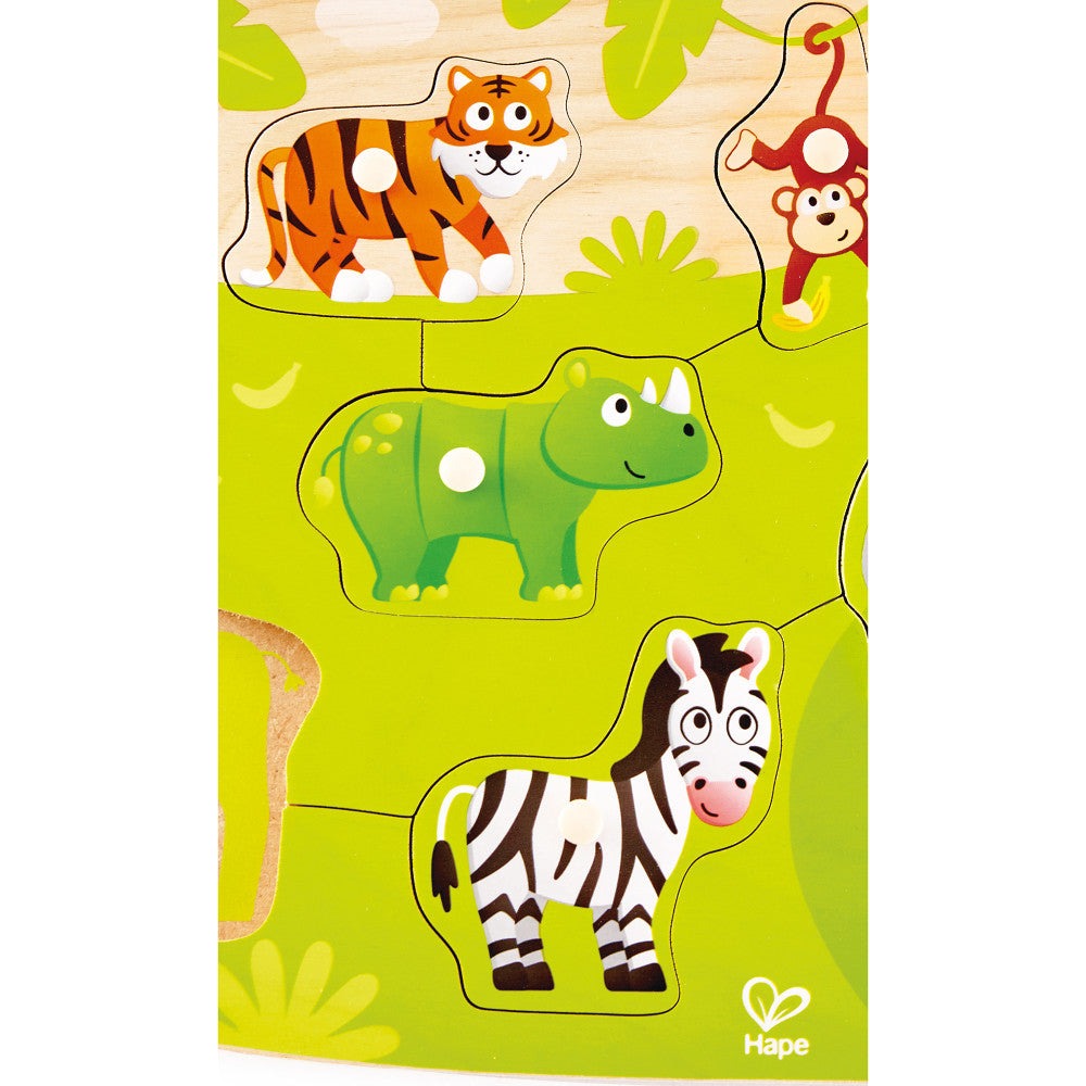 Hape Jungle Adventure 10pc Wooden Peg Puzzle