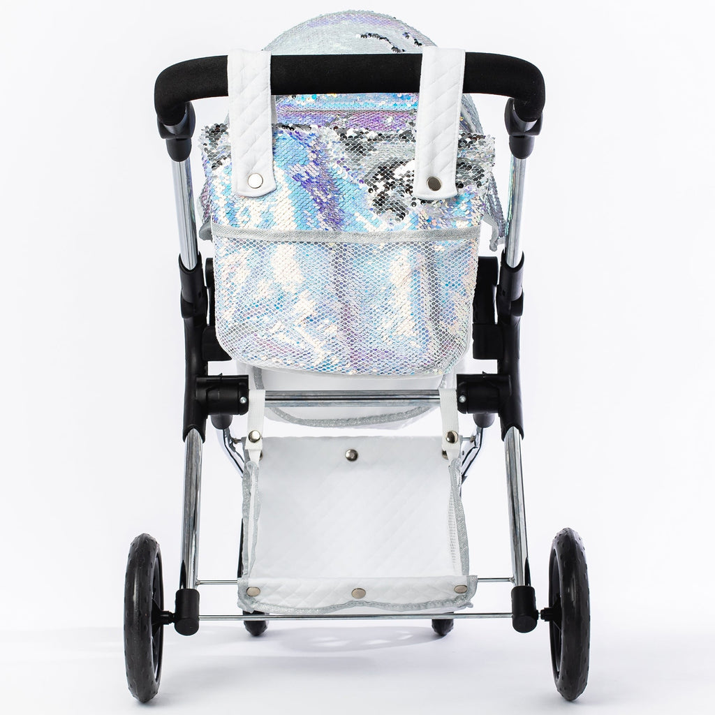 Roma Polly Doll Pram 2-In-1 Convertible Silver Mermaid