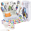 COIPLAY Watercolor Art Kit - Travel & Adventure - 648 Colors, 52 Bookmarks, Brushes & Tin Case