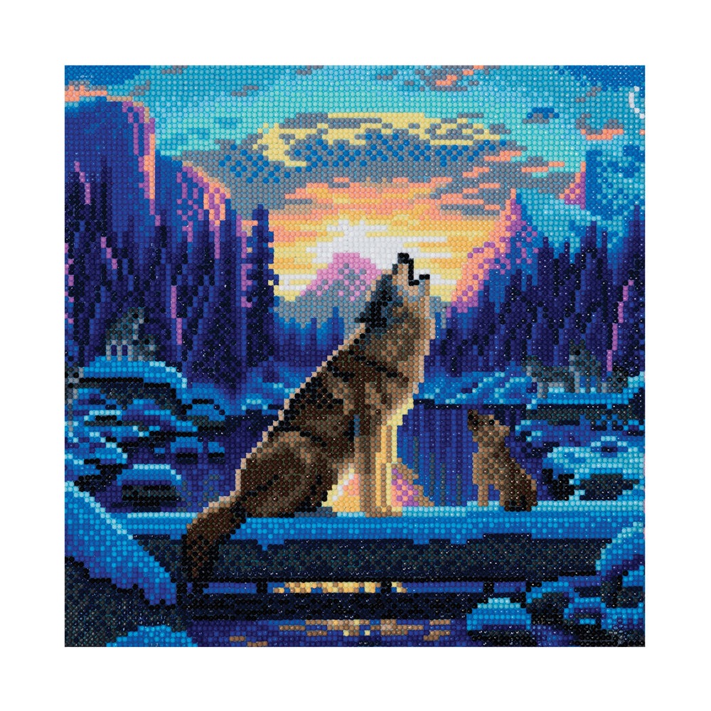 Craft Buddy Howling Wolves Crystal Art Medium Framed Kit