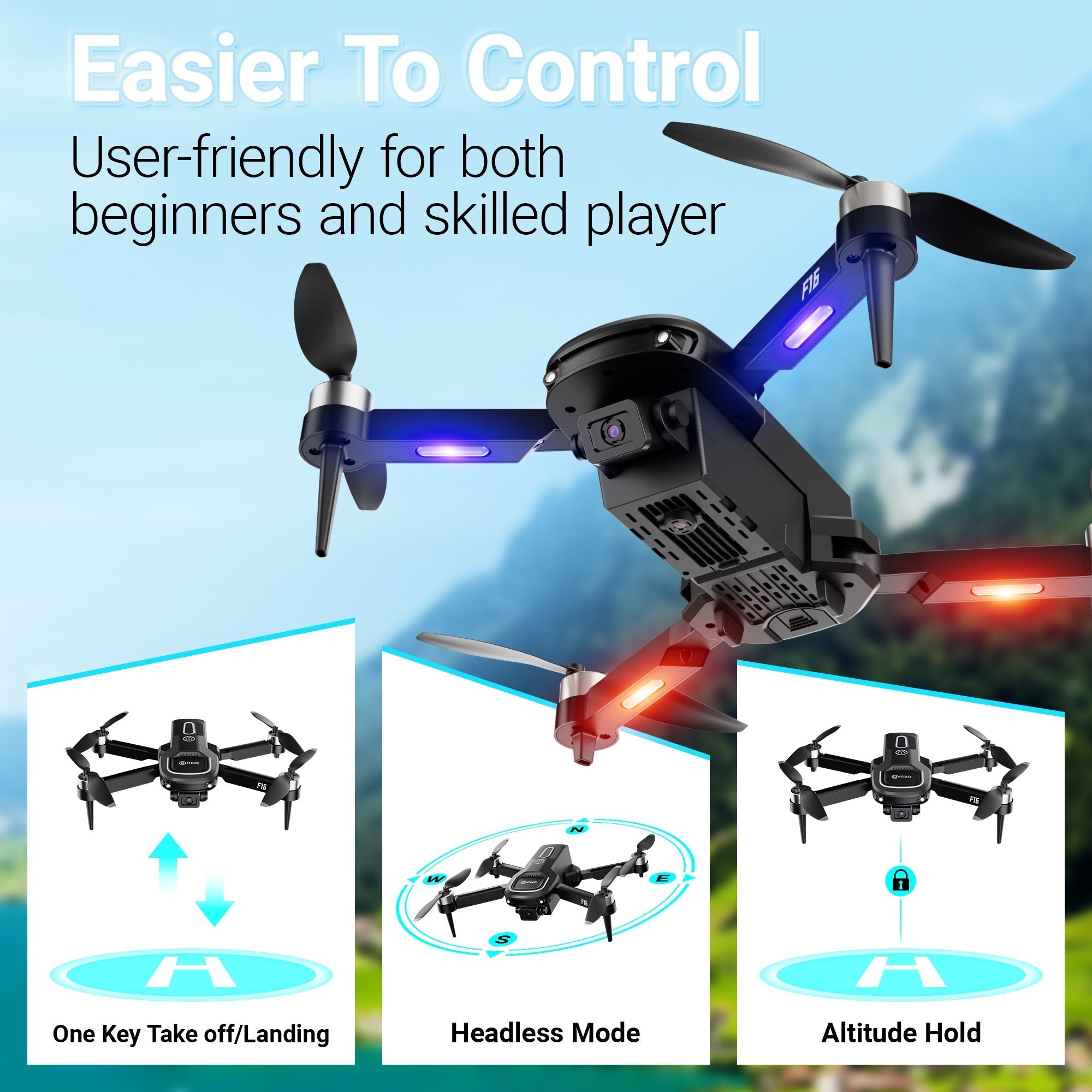 Contixo F16 FPV Drone With 1080P HD Camera And Gesture Control