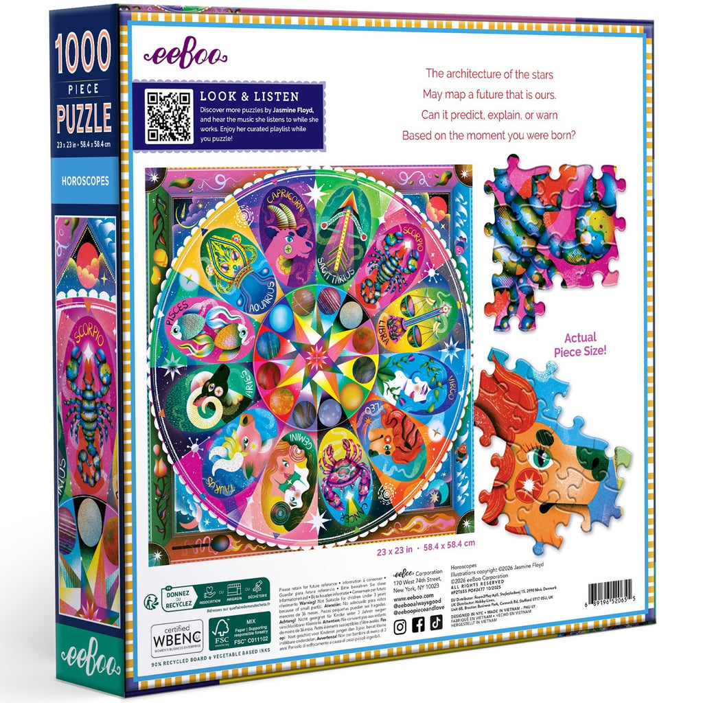 Piece&Love Horoscopes 1000-Piece Square Puzzle - Astrology Mandala