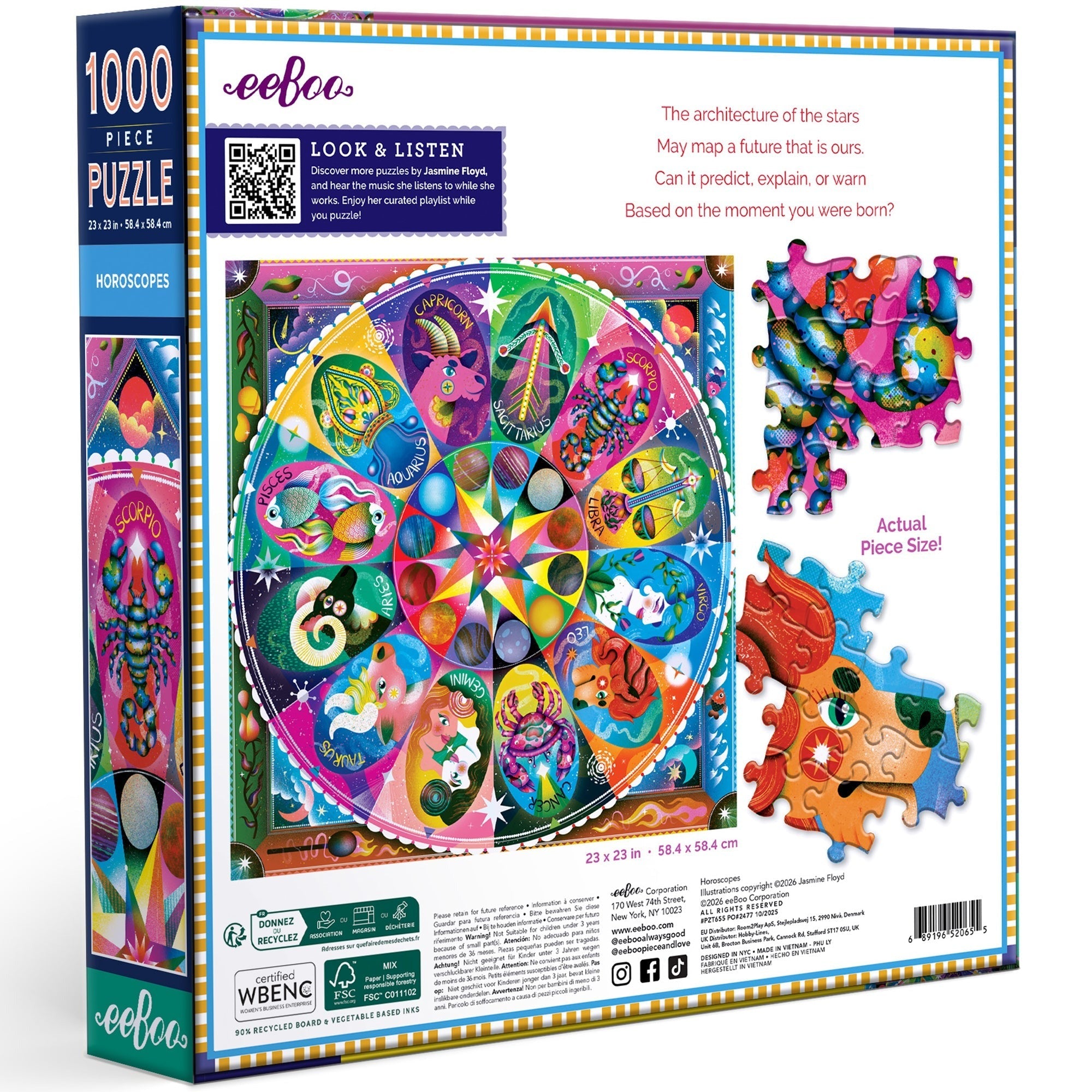 Piece&Love Horoscopes 1000-Piece Square Puzzle - Astrology Mandala