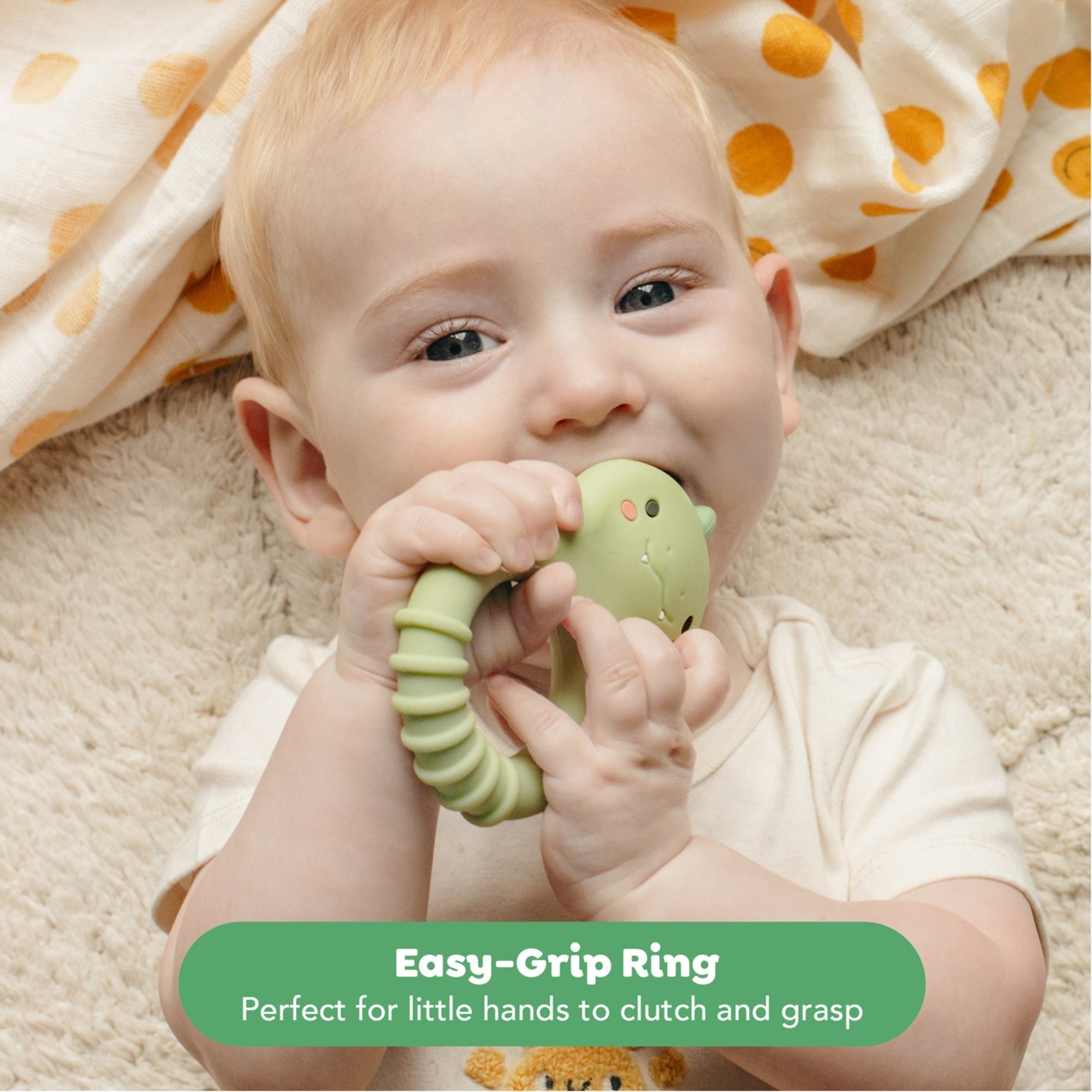 Tiger Tribe Dino Silicone Teether - Soft Textured Sensory Relief Toy