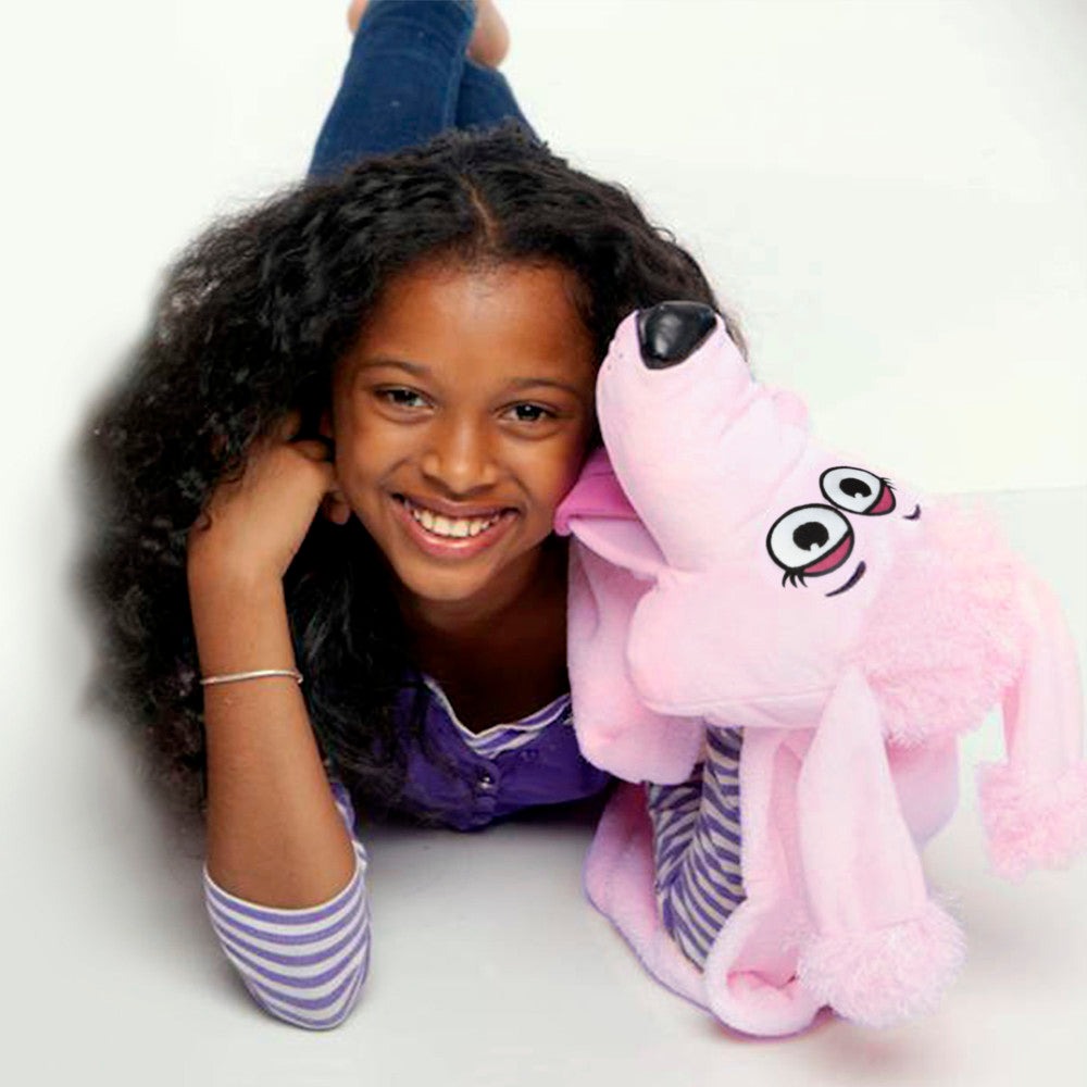 Cuddleuppets Pink Poodle Plush Puppet & Blanket - 2-in-1 Combo