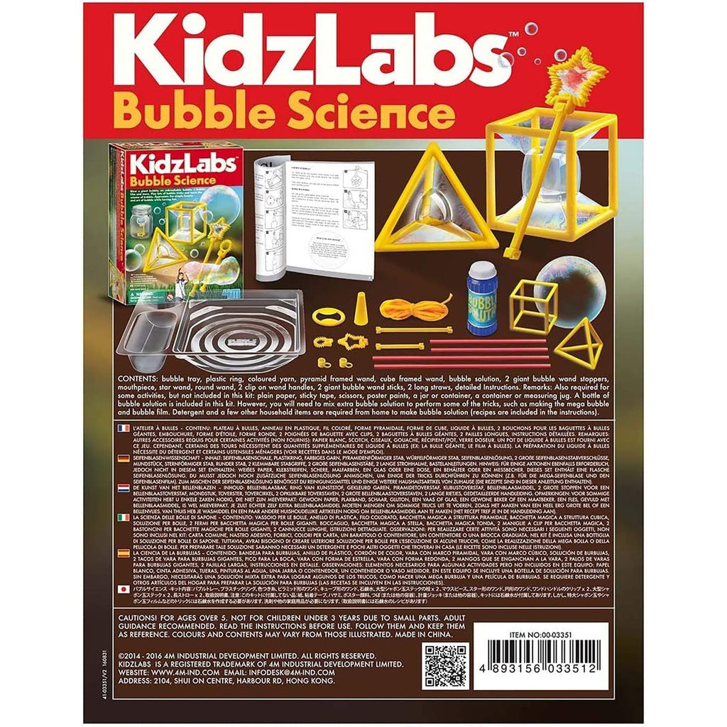 KidzLabs Bubble Science Experiment Kit With Giant Bubble Tools
