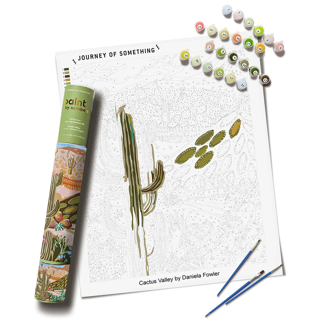 Journey Of Something Cactus Valley Paint By Numbers Kit With 19.7-Inch Canvas