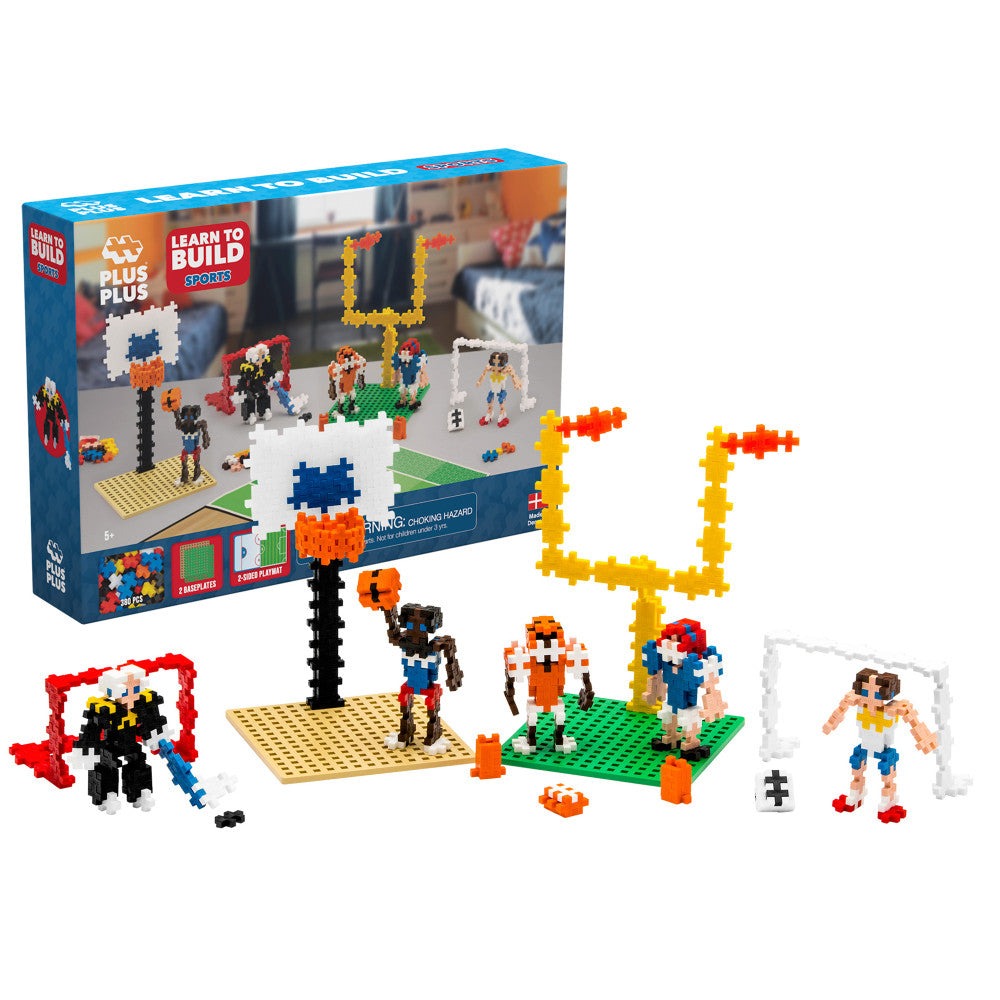 Plus-Plus Learn to Build Sports Set - 380 Pieces for Kids Ages 5+