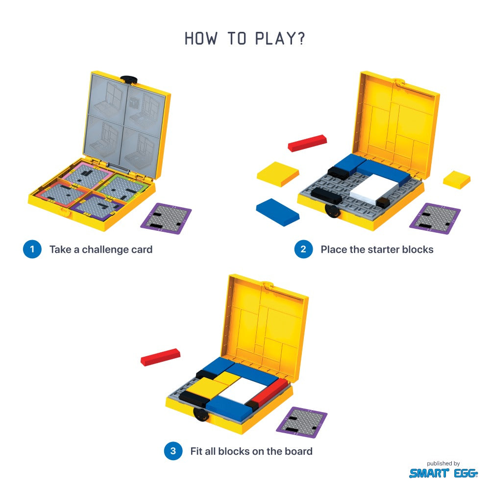 Mondrian Blocks Yellow Edition - 88 Challenge Logic Puzzle Game