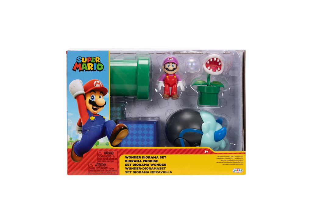 Super Mario Wonder 6-Piece Playset With Bubble Mario And Piranha Plant