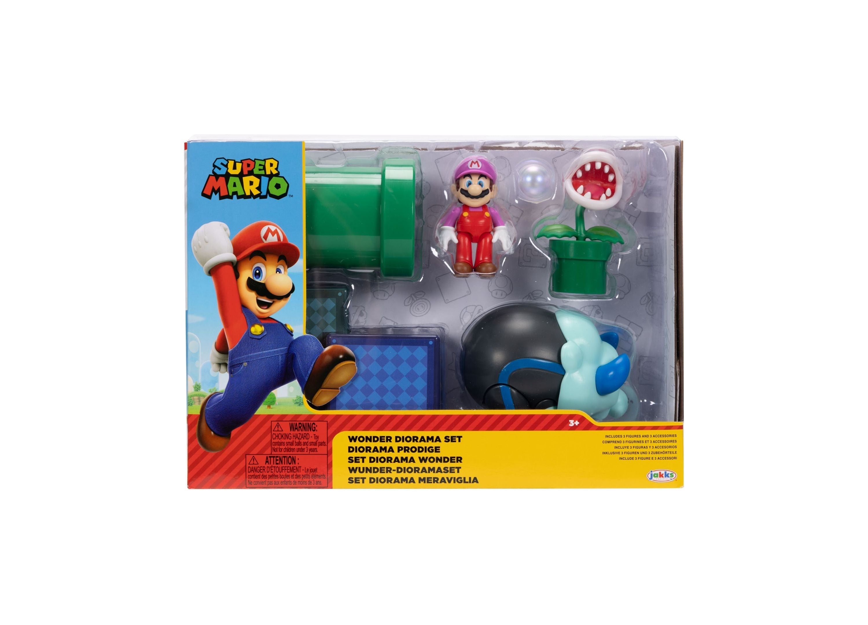 Super Mario Wonder 6-Piece Playset With Bubble Mario And Piranha Plant
