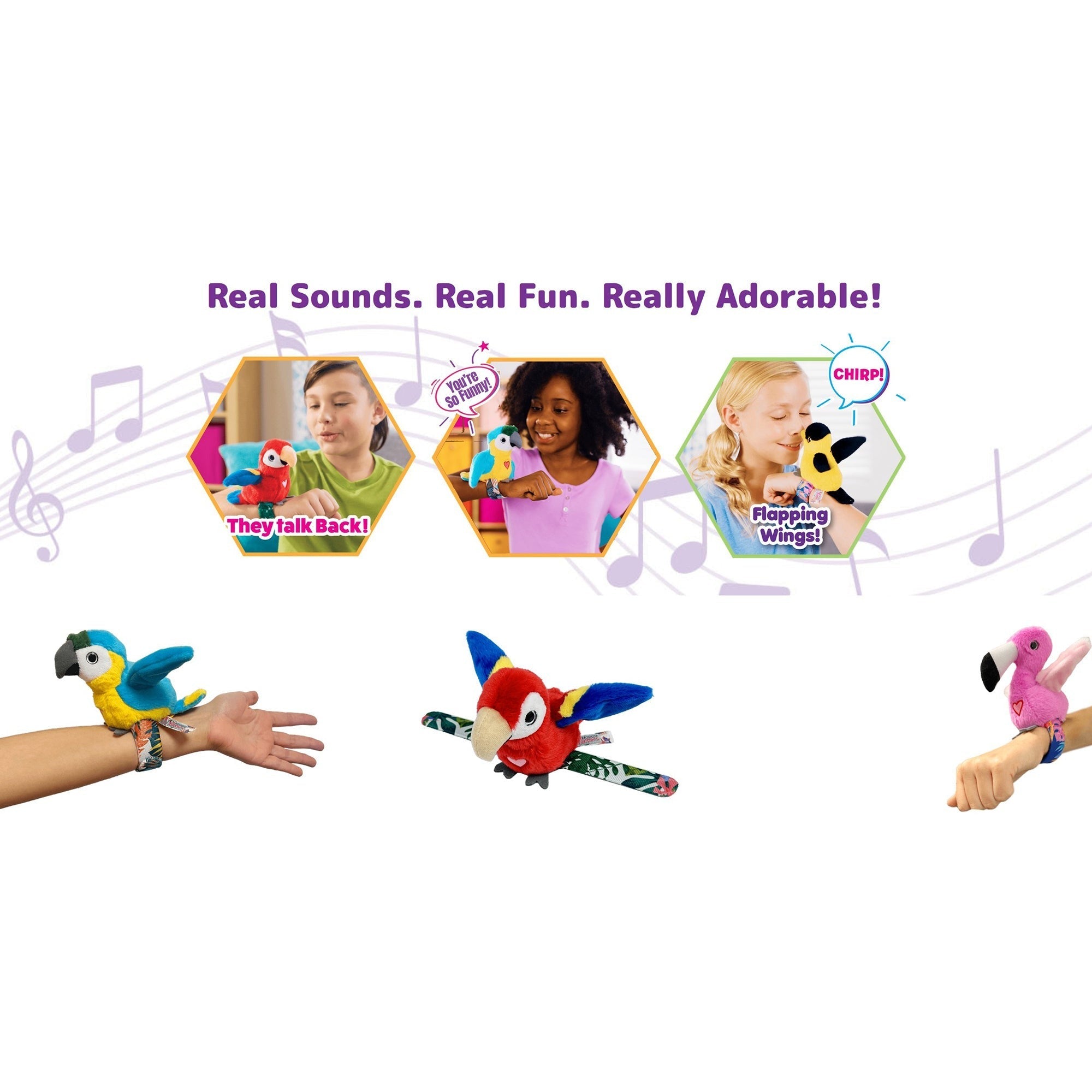 Happy Yappers Interactive Birds - Oriole & Red Parrot Plush Toy 2 Pack