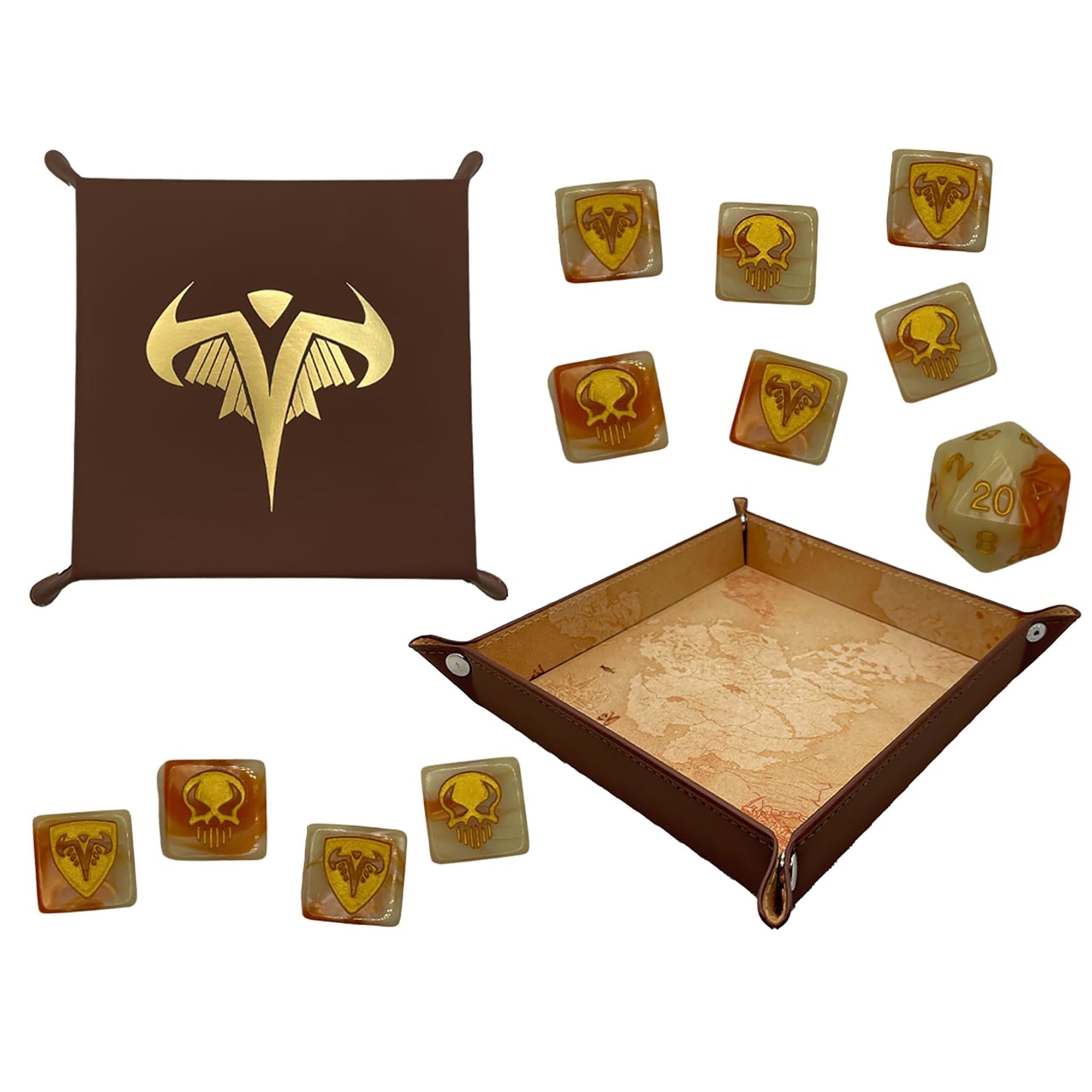Heroscape Valhalla Dice Tray Collector's Set With 10 Combat Dice And 20-Sided Die