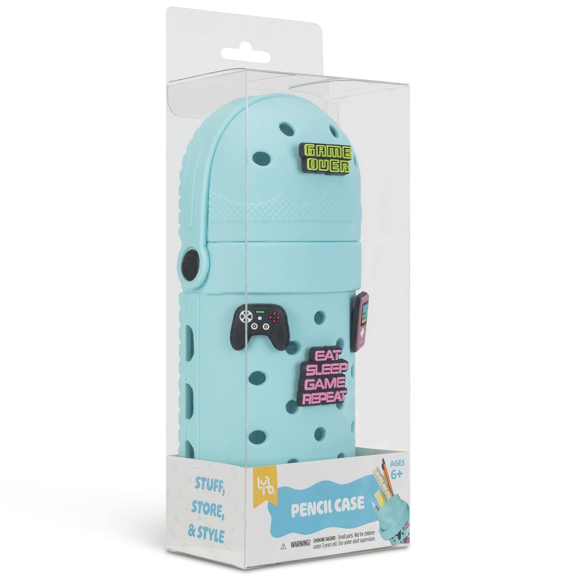 Charm Gaming Pencil Case With Removable Charms - Teal Silicone