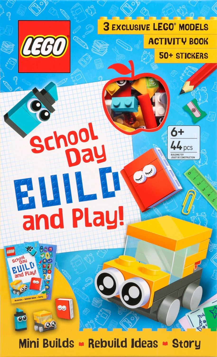 LEGO School Day Build And Play Box With 3 Builds And 50+ Stickers