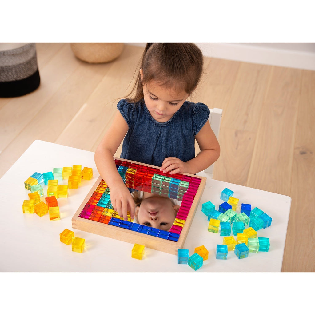TickiT Gem Cube Mirror Tray - Colorful Sensory Exploration