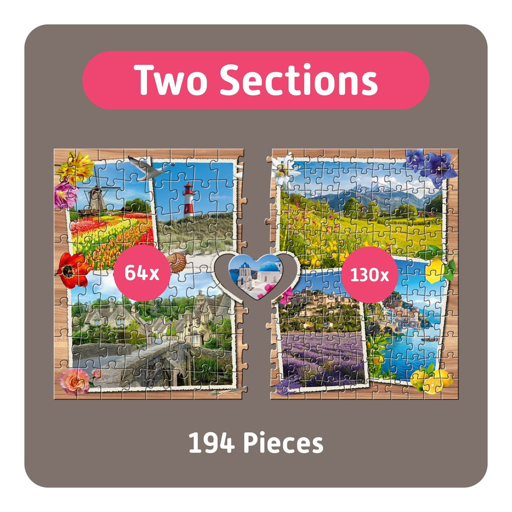 TeamPuzzle Dream Destinations 194-Piece Cooperative Puzzle for Two, 19x13"