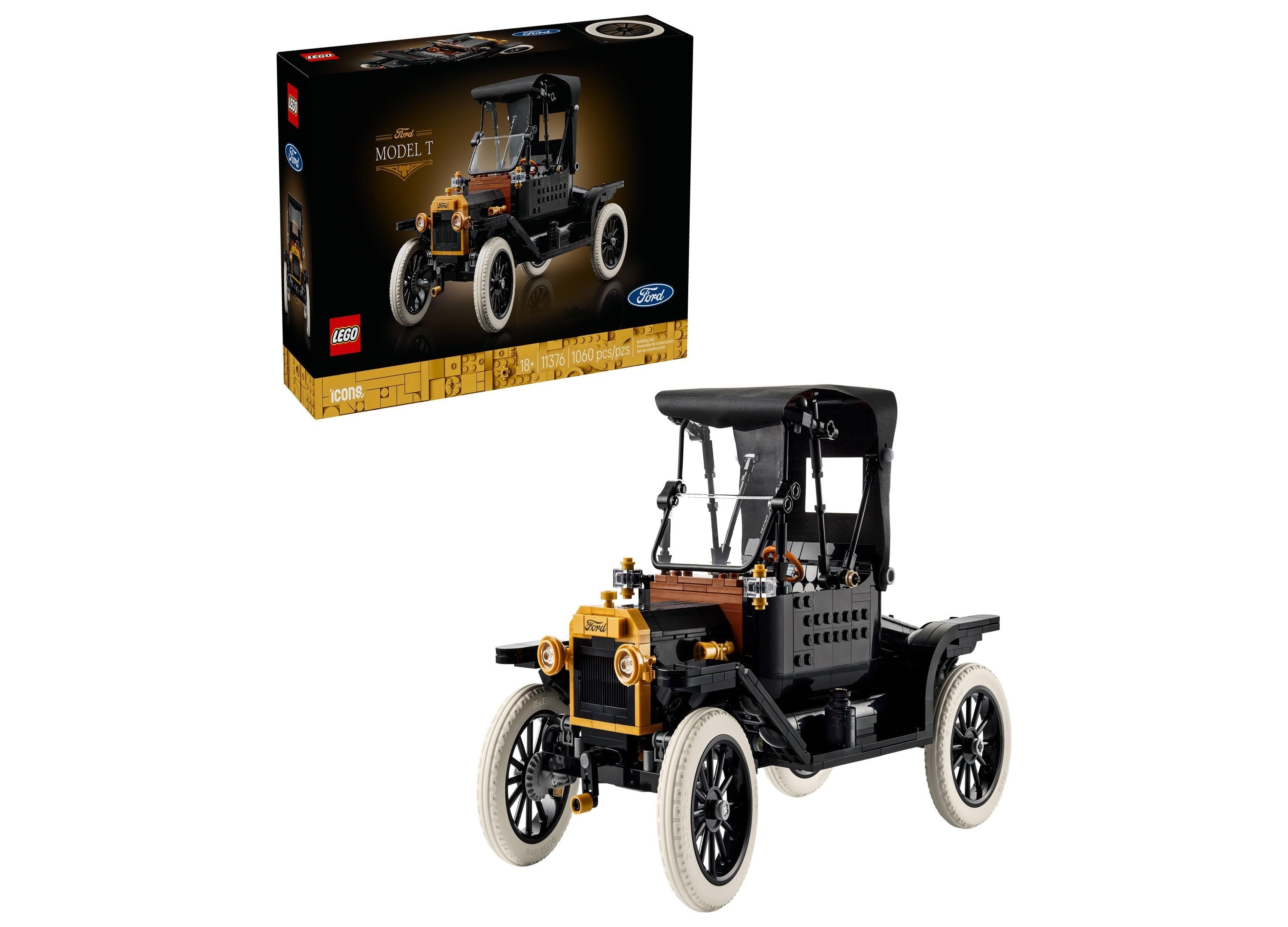 LEGO Icons Ford Model T Vintage Car Building Set - 1060 Pieces