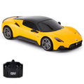 CMJ RC Cars: Maserati MC20 - 1:24 Scale Yellow Radio Control Sports Car with LED Headlights