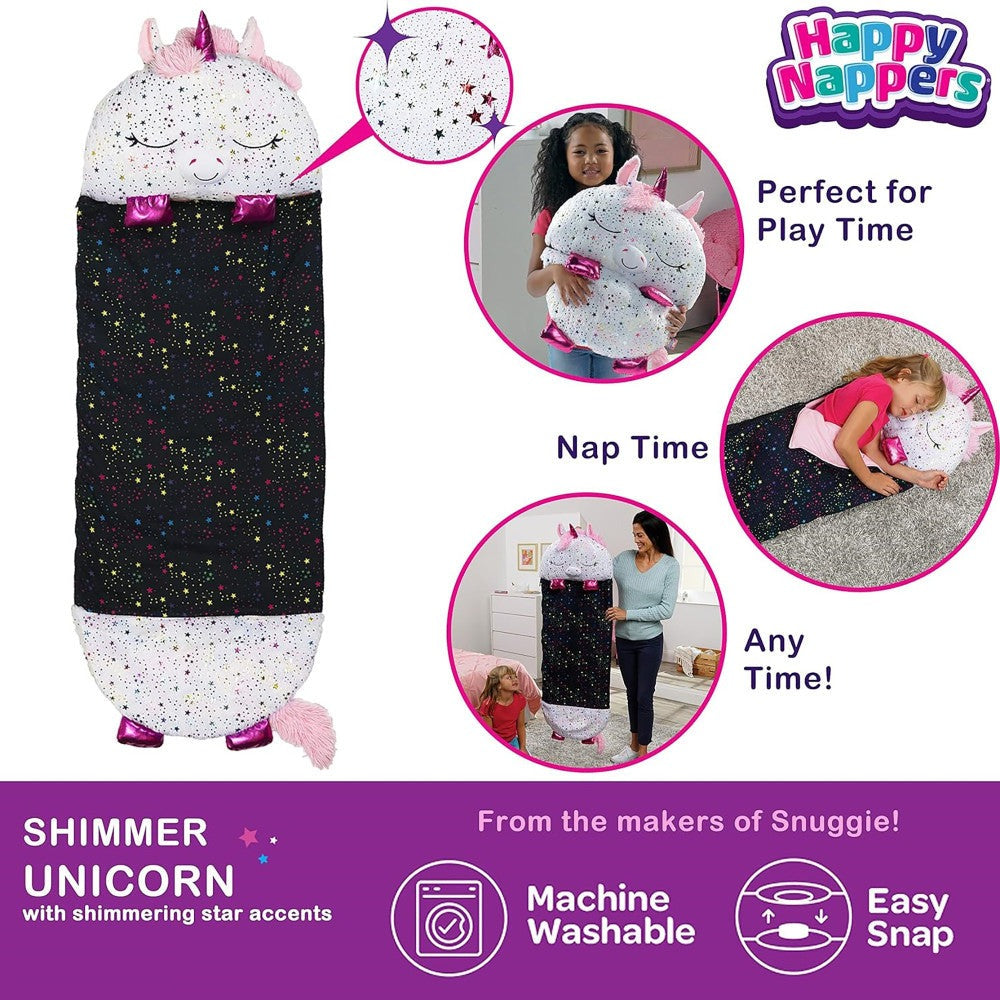Happy Nappers Shimmer Unicorn Large 66 inch Pillow & Sleepy Sack - Kids 7+